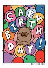 Cute Capybara Birthday Card - Capy For You - Capy Birthday! created by JOLLY AWESOME