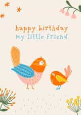 Cute Birthday Card - For Friend - Birds created by Nici Gabriel Designs