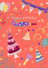 Cute Birthday Card - Balloons - Cake created by Nici Gabriel Designs