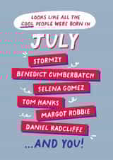 Fun Birthday Card - July Birthday - Cool People created by PaperPaper
