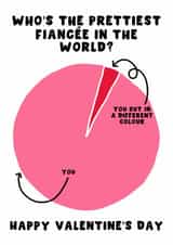 Cute Valentine's Day Card - The Prettiest Girl In The World - For Fiancée created by Pink Peach Cards