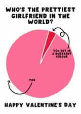 Cute Valentine's Day Card - The Prettiest Girlfriend In The World - For Girlfriend created by Pink Peach Cards