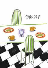 Cute Valentines Card – Dinner Date – Galantines – Kitchen – For Anyone You Love created by @adoodleofdela