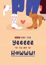Cute Valentine's or Anniversary Card - Cowboy Boots - Yee Haw! created by Joanne Hawker