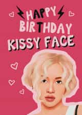 Fun Birthday Card - Kissy Face - Rosé created by Giddy Kipper