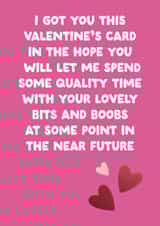 Funny Valentine's Day Card - Quality Time created by The Buddy Fernandez Card Co.