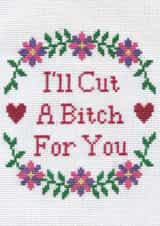 Funny Anniversary - Cross Stitch - Cut A Bitch created by You've Got Thread On You