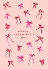 Cute Valentine's Day Card - Happy Galentine's Day - Bows created by Katie Hannah