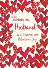 Classic Valentine's Day Card - For Husband - Hearts created by The Boy and the Bear