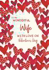 Classic Valentine's Day Card - Wonderful Wife - Hearts created by The Boy and the Bear
