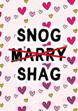 Fun Valentine's Day/Anniversary Card - Snog Marry Shag - Hearts created by Gem Draws Stuff