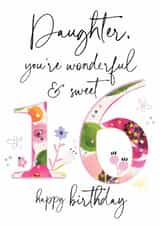 Classic Birthday Card - 16th - For Daughter created by Katie Phythian Design