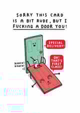 Funny Valentine's Day Card - I Fucking A Door You! - Pun created by mungo and shoddy