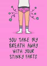 Funny Valentine’s Day Card - You Take My Breath Away - Stinky Farts created by Muses & May