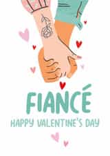 Cute Valentine's Day Card - For Fiancé - Holding Hands created by Superlush Cards