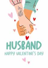 Cute Valentine's Day Card - For Husband - Holding Hands created by Superlush Cards