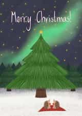 Cute Illustrated Hedgehog Christmas Card created by Liss Lili