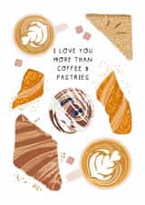 Cute Valentine's Day Card - Coffee And Pastries created by Two For Joy Illustration