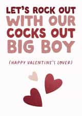 Rude Valentine's Card - For Him - Rock Out - LGBTQ+ created by The Buddy Fernandez Card Co.