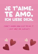 Fun Valentine's Day Card - For Her - Je T'aime created by The Buddy Fernandez Card Co.