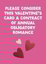 Funny Valentine's Day Card - Obligatory Romance created by The Buddy Fernandez Card Co.