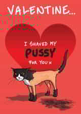 Funny Valentine's Day Card - Shaved Pussy created by Bryony Jackson Walters