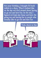 Funny Birthday Card - Stay Home - Introvert - Red wine created by Versed Aid