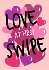 Cute Valentine's Day Card - Love At First Swipe - Hearts created by Lili's Papers Co.