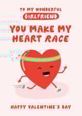 Cute Valentine's Day Card - For Girlfriend - Running created by Fliss Muir