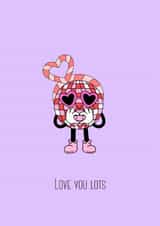 Cute Valentine's Day Card - Love You Lots - Disco Ball created by Toni Anne Roe