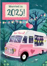 Cute Wedding Card - Married In 2025 - Campervan created by Rocket68