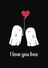 Cute Halloween Card - Ghosts - I Love You Boo created by Bianca Crew Designs
