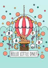 Cute New Baby Card - Hello Little One - French Bulldog created by Natalie Tuck
