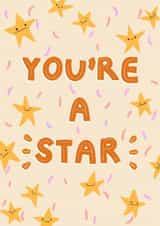 Cute Thank You/Congratulations Card - You're A Star - Stars created by Megan-Ceri Dabbs
