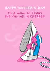 Funny Mother’s Day Card - In Creases Ironing Joke - For Laundry Lover Mum created by Running with Scissors