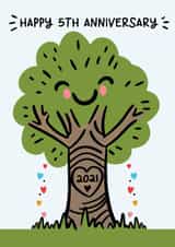 Cute Anniversary Card - 5th - Wood Anniversary created by Lyndsay Moon