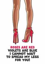 Naughty Valentines Day Card - For Him - Spread Your Legs created by Filthy Sentiments