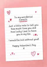 Heartfelt Valentine’s Day Card - For Fiancée  - Handwritten Note created by Fliss Muir