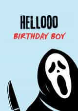 Fun Scream Birthday Card - For Him - Ghostface created by PopCult Designs