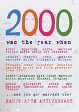 25th Wedding Anniversary Card - Married In 2000 created by Becka Griffin