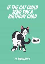 Funny Birthday Card - For The Cat - If Your Cat Could Sweary Cat created by The Marmalade Cat