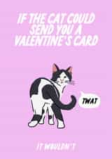 Funny Valentine's Day Card - From The Cat - Cat created by The Marmalade Cat