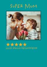 Personalised Mothers Day Photo Card created by Nicole Pritchard - Fun Mother's Day Card - Super Mum - 5 Star