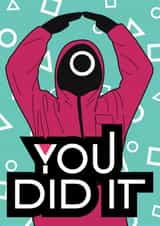 Funny Congratulations Card - Squid Game - Pass created by Hey Bungalow Designs