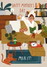Cute Mother's Day Card - Milk It! - Cat created by AbiGoLucky