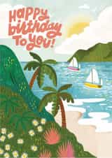 Classic Birthday Card - Tropical Beach created by Ricicle Cards