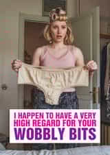 Funny Anniversary/Valentine's Day Card - Wobbly Bits - Bridget Jones created by Diana Wolters