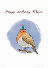 Cute Birthday Card - For Mum - Party Robin created by Liss Lili