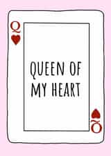 Cute Valentine's Day Card - For Her - Queen Of My Heart created by Amy (Hedgecards)