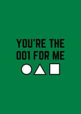 Funny Valentine's Day Card - Squid Game - 001 For Me created by Amy (Hedgecards)